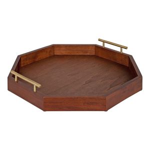 Table basse en bois rustique de haute qualité plateau de service Floral Home Decor (2 pièces) par God Grace Overseas - Product Image 2
