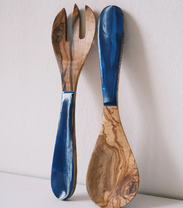 Cuillère en bois et résine Ensemble de couverts à salade en bois de la meilleure qualité Fabrication Prix le plus bas Ensemble de cuillères en bois et en résine - Product Image 4