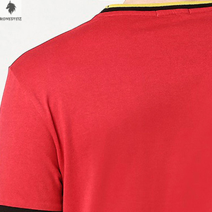 เสื้อยืดผู้ชายผ้าคอตตอน100% คอกลมระบายอากาศสไตล์ฮิปฮอปสีทึบลายย้อมธรรมดา200กรัม - Product Image 2