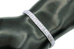 Nouveauté 3 rangées de bracelets de tennis en diamant moissanite plaqué or blanc HipHop bijoux fins 925 bracelets de tennis en diamant en argent - Product Image 2