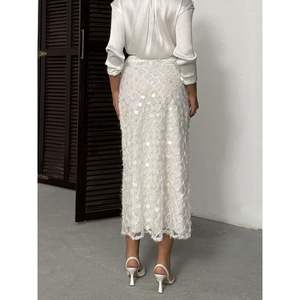 Falda midi de noche con lentejuelas para mujer - Product Image 2