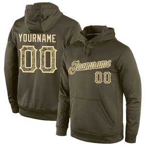 Directo industria venta al por mayor 3D bordado personalizado cosido Camo negro-oro deportes pulóver sudadera Salute To Service Hoodie - Product Image 5