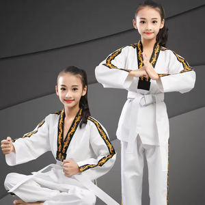 Uniformes de Karate de Algodón Unisex al por Mayor, Uniformes de Taekwondo de Alta Calidad para Hombres y Mujeres, Ropa de Artes Marciales con Logotipo Personalizado, Tela de 400g - Product Image 2
