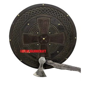 Disfraz de batalla redondo de madera vikinga, hacha forjada, Valhalla, hermosa decoración para el hogar, disfraz de Halloween, CHS00456 - Product Image 6