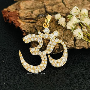 14K oro sólido OM Yoga colgante joyería fina. - Product Image 5