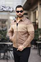 Manteau long zippé kaki pour homme en velours côtelé, chaud et rembourré, décontracté, pour l'automne et l'hiver