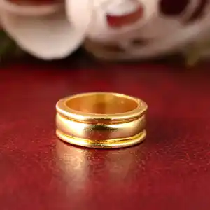 Joyería Punk, anillo grueso de acero inoxidable chapado en oro de 18 quilates, anillo geométrico multicapa exagerado para mujer, bisutería Acier inoxydable