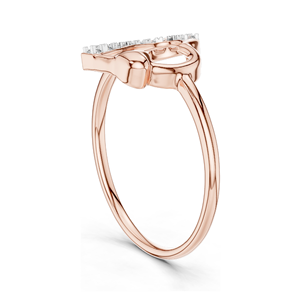 Anillo de Diamantes en Forma de Corazón, Oro de 18K, 14K, 10K y Plata 925, Oro Rosa/Amarillo/Blanco, Anillo de Compromiso para Mujer con Diamantes de 0.08ct - Product Image 5