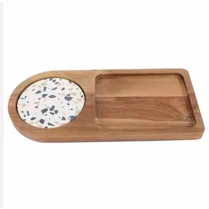 Plato de madera Seguridad para servir alimentos Bandeja de madera de haya hecha a mano Bandeja de madera decorativa - Product Image 3