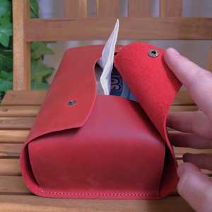 Funda de cuero para caja de pañuelos, soporte para coche, caja personalizada, decoración de oficina de lujo, regalo hecho a mano para él, servilletero, - Product Image 4