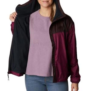 Chaqueta cortavientos de poliéster 100% para mujer de alta calidad tipo delgado con cuello con capucha logotipo personalizado para deportes y uso al aire libre - Product Image 3