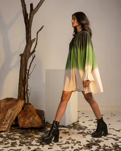 Vibrant Rayon Tie Dye Sundress for <b>Women</b> Tunic Round Short Dress for <b>Beach</b> Party and Hot Weather Comfort Short Dress - Product Image 4