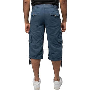 Short cargo 100% coton décontracté pour hommes, design d'été, entraînement de sport de rue, short élastique confortable - Product Image 3