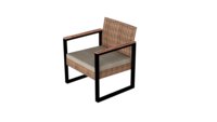 Ensemble de canapés d'extérieur en rotin PE 4 pièces avec bois d'acacia pour patio, jardin ou salon à manger Fabriqué au Vietnam BeNK