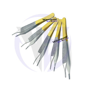 Pinces de chirurgie plastique Adson de haute qualité, 5 pièces, T/C, pointe fine, pinces droites, demi-or, instruments manuels - Product Image 4