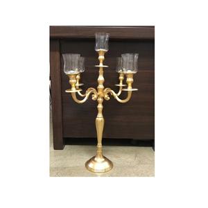 Premium 5 Bras Décoratif Nouveau Design Candélabre Bougeoir Décoration De Fête De Mariage À La Main Bougeoir Avec Verre Votive - Product Image 2