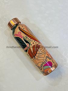 Botella de agua con diseño en relieve de cobre puro de diseñador a prueba de fugas con beneficios para la salud, botella de cobre ideal para vasos y vajilla - Product Image 4