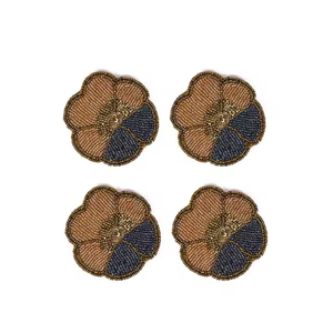 Dessous de verre perlé élégant Dessous de verre perlé rond gratuit Non stainable Topmost Quality Handmade Embroidered Beaded High Sell Sous-verres - Product Image 1