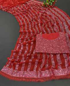 ผ้าไหมนุ่มใหม่ Banarasi ผ้าส่าหรีขอบสีทองพร้อมเสื้อสีเขียว - Product Image 3