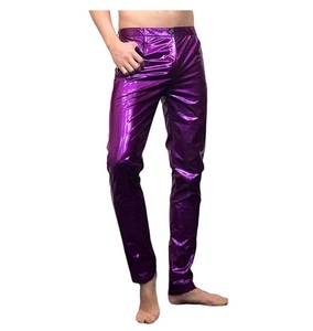 กางเกงหนังรัดรูปสำหรับผู้ชายกางเกงสไตล์พังค์มีซิปสำหรับขี่มอเตอร์ไซค์กางเกงหนังขายาวทั่วไป - Product Image 2