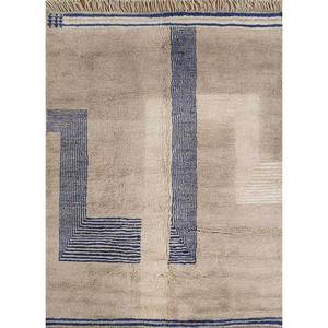 Tapis en laine noués à la main Zuri Gold Pae-4507, design géométrique classique pour salon, tapis faits main de haute qualité de Jaipur, États-Unis - Product Image 1