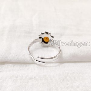 Anillo de mujer, piedra preciosa Natural báltico de ámbar, piedra natal de ámbar, anillo bohemio para mujer, joyería hecha a mano, anillo de Plata de Ley 925 - Product Image 6