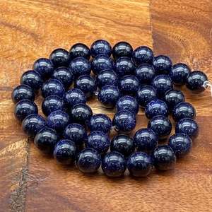 Wholesale Best Quality Blue Gold <b>Sandstone</b> Round Loose Beads for DIY Jewelry Making 6mm - Product Image 2