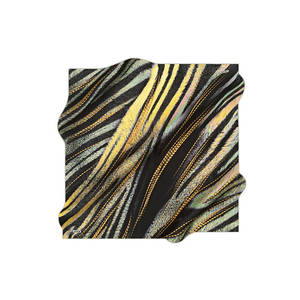 Black Cotton Geometric Pattern Square Scarf - Product Image 1