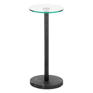 Hot Selling Modern Design Glass Top Side <b>Table</b> Round Accent Metal Furniture for Living Room with <b>Matt</b> Drink <b>Table</b> - Product Image 1