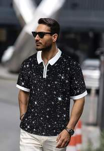 Camisetas Polo de verano personalizables para hombre, camisetas de manga corta de poliéster y algodón con patrón liso y logotipo personalizable - Product Image 3