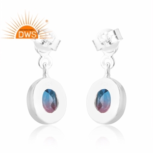 Última Venta de pendientes de piedras preciosas naturales de plata de ley 925B fabricante de joyería personalizada - Product Image 2