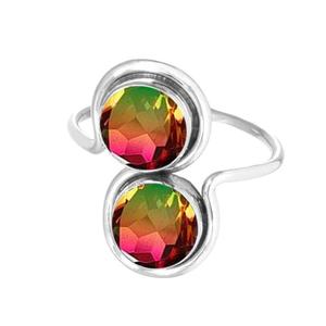 Anillo de cuarzo turmalina natural, anillo de banda de diseñador hecho a mano de Plata de Ley 925, regalo para mujer - Product Image 2