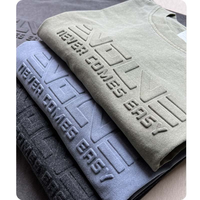 T-shirts unisexes pour hommes à col rond et manches courtes en polyester/coton imprimés sur mesure de haute qualité avec un design en relief 3D