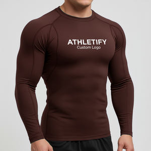 Rashguard confortable pour hommes chemise de surf à séchage rapide Logo personnalisé vêtements de sport de compression vêtements d'athlétisme pour l'entraînement physique - Product Image 1