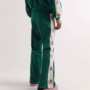 Personalizado ligero 3D en relieve Cross Stack Flare pantalones de chándal de los hombres de pista Pantalones de chándal de lona - Product Image 3
