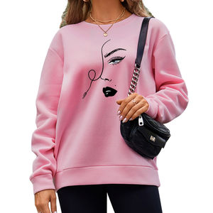 Sudadera con Capucha de Diseño Casual para Mujer, Tejida en Algodón y Spandex, Ecológica, con Estampado, Venta al Por Mayor - Product Image 3