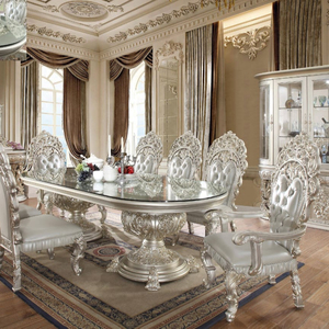 Juegos de comedor de lujo europeo, muebles hechos de madera de Mahoany, tallado a mano, muebles de madera de alta calidad, el mejor producto - Product Image 6
