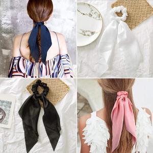 Élastiques à <span class=keywords><strong>cheveux</strong></span> pour femmes avec <span class=keywords><strong>long</strong></span> ruban en forme de nœud, chouchous, attaches pour queue de cheval, accessoires pour femmes, filles et adolescentes - Product Image 6