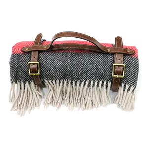 Manta de rayas de espiga de lana suave tamaño King grande de la mejor calidad logotipo personalizable rojo azul diseño indio técnicas tejidas - Product Image 2