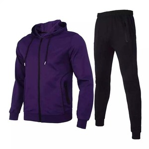 Design Your Own Logo <b>Men</b> Track <b>Suit</b> <b>Purple</b> Color Zipper Customized Fabric Cotton Fleece High Quality Winter Sports Man Tracksuit - Product Image 1