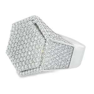 9,00 quilates VVS Moissanite Ice Out oro blanco corte redondo diamante Hip Hop anillo de compromiso hombres 925 plata esterlina - Product Image 3