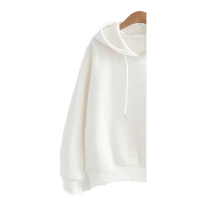 Vestido Sudadera de Invierno Personalizado para Mujer, 100% Algodón, Felpa, Ecológico, Transpirable, Resistente al Viento, con Bordado en Relieve en la Parte Delantera, Cuello Redondo Blanco - Product Image 6