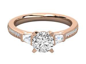 Bague de fiançailles et de mariage pour femme en or rose 14 carats avec diamant de laboratoire certifié IGI, sertie classique à griffes - Product Image 6