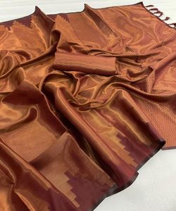 Ready-to-Wear Traditional Embroidery Work Banarasi Khadi Sari Silk <b>Indian</b> Party Wedding Wear Net <b>Fabric</b> Wholesale Price Fancy - Product Image 4