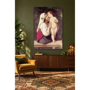 Fida Bouguereau Mère embrassant son enfant Impression sur toile - Product Image 1