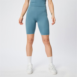 High Quality Custom Solid High Waist Yoga Shorts for Women with Four-Way Stretch Spandex/Nylon <b>Fabric</b> Best Selling Active Wear - Product Image 1