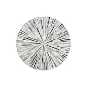 Braided Leather Striped Modern <b>Round</b> <b>Rug</b> Non-Slip & Washable for Living Room Bedroom & Dining Room - Product Image 1