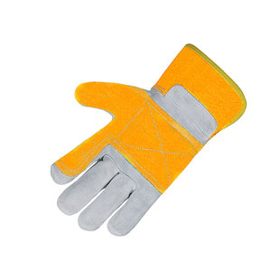 Gants de travail à double paume/Vente en gros Gants de soudage à paume Gants en cuir fendu de vache - Product Image 5