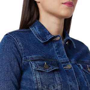 Chaqueta Vaquera de Algodón para Mujer, Forro de Poliéster, Color Sólido, Tejido de Punto Moderno, Transpirable, Venta al por Mayor, MOQ Bajo, Temporada de Invierno, Personalizable - Product Image 5