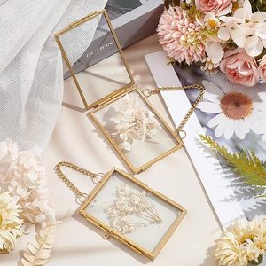 Small Rectangular Glass And Brass Decorative Hanging Frame Made Form High Quality Glass& Brass Top Selling Frame For Export - Product Image 4